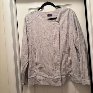 Women's Light Gray Zip-Front Jacket
